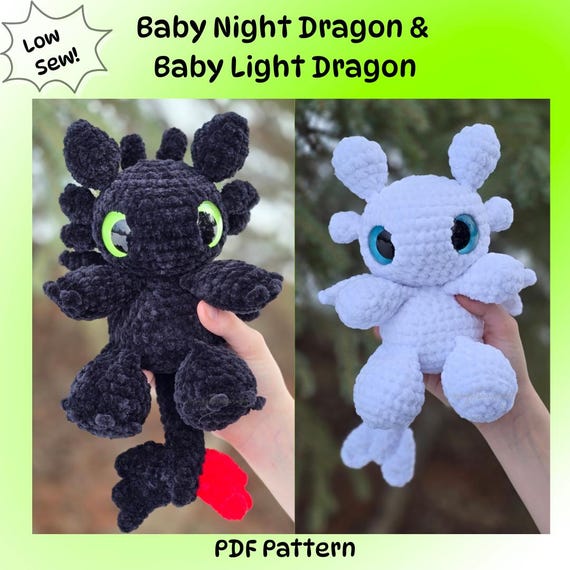 Baby Night Dragon & Baby Light Dragon Crochet Pattern, PDF Crochet