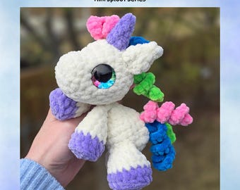 Mini Una the Unicorn Crochet Pattern, Mini Sploot Series, low sew