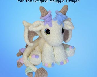 Crochet Ice Cream Cone Horns & Spikes Pattern for the Original Snuggle Dragon, Crochet Ice Cream Cones ONLY, Snuggle Dragon Add-On