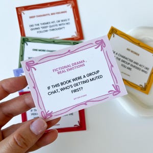Fun Book Club Discussion Cards: 48 Conversation Starter Questions image 5