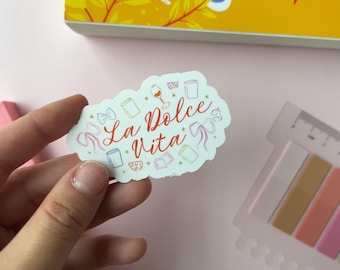 Bookish Sticker For Book Lover La Dolce Vita Sticker For Reader Summer Sticker Gift Idea For Book Club