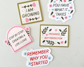 Motivational Sticker Pack: Self-Care & Inspirational Quotes
