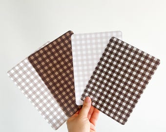 Neutral Gingham E-reader Inserts For Kindle: Bookish Accessories EReader Decoration