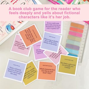 Preguntas imprimibles para debates en clubes de lectura Juegos para amantes de la lectura Actividades para clubes de lectura Temas imprimibles para iniciar conversaciones en clubes de lectura imagen 3
