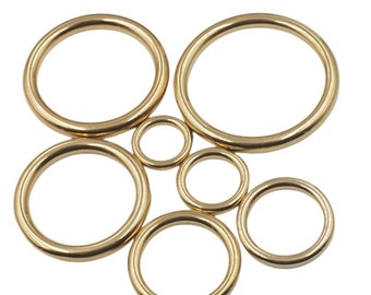 Seamless Brass O Ring Loop,Leather Bag O Ring Hoop Inner Size 8mm-76mm