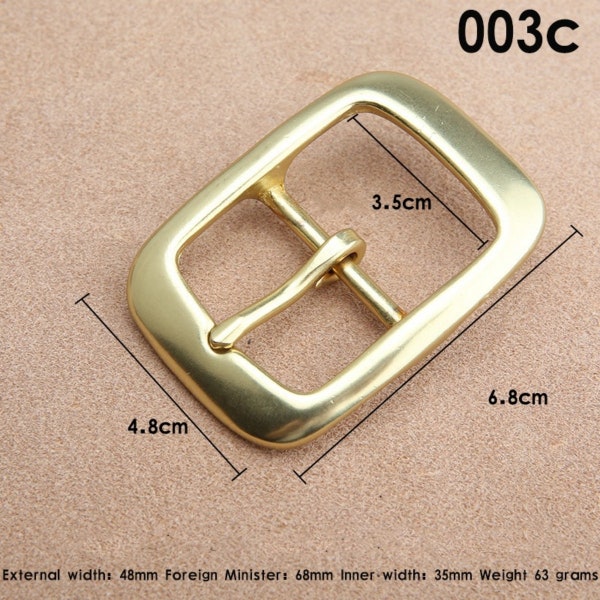 Brass Belt Buckle Single Prong For Men &Women 3.5cm