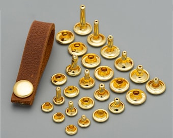 Brass Snap Buttons Leather Hammer Drive Rivets