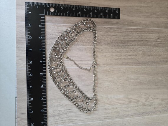 CJ Signed Chainmail Silvertone Chainmail N Clear … - image 9