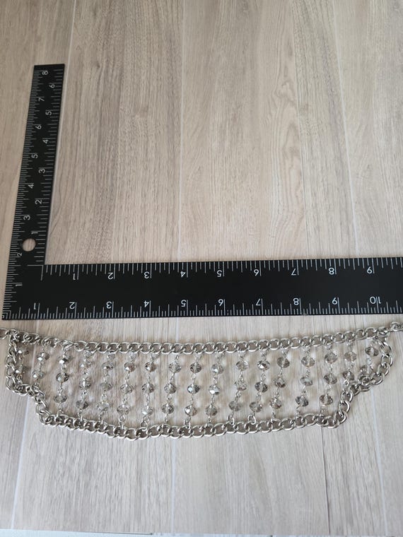 CJ Signed Chainmail Silvertone Chainmail N Clear … - image 7