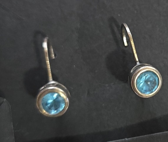 Vintage lot 5 sets of earrings Blue n Teal Mix Pi… - image 3