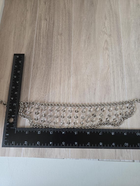 CJ Signed Chainmail Silvertone Chainmail N Clear … - image 8