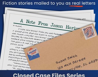 Ficción enviada como cartas reales / Casos resueltos (cartas de ficción) / Misterios detectivescos (8 cartas semanales personalizadas por correo)