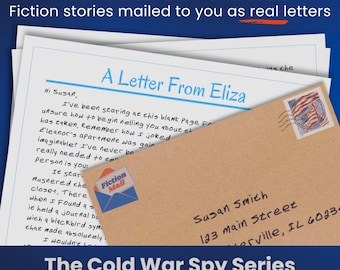 Ficción enviada como cartas reales / Cartas de espionaje de la Guerra Fría / Un misterio histórico en forma de 8 cartas semanales personalizadas por correo / Regalo único