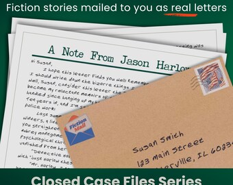 Ficción enviada como cartas reales / Casos resueltos (cartas de ficción) / Misterios detectivescos (4 cartas semanales personalizadas por correo)