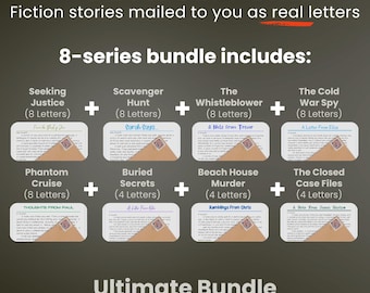 Ficción enviada como cartas reales / Paquete definitivo de 52 cartas de ficción / Un año de ficción en 52 cartas semanales personalizadas enviadas por correo