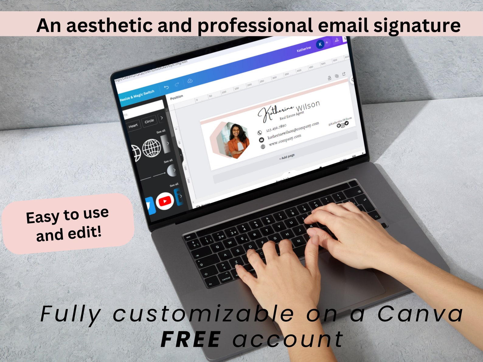 Email Signature, Gmail Email Signature, Modern Email Signature Template ...