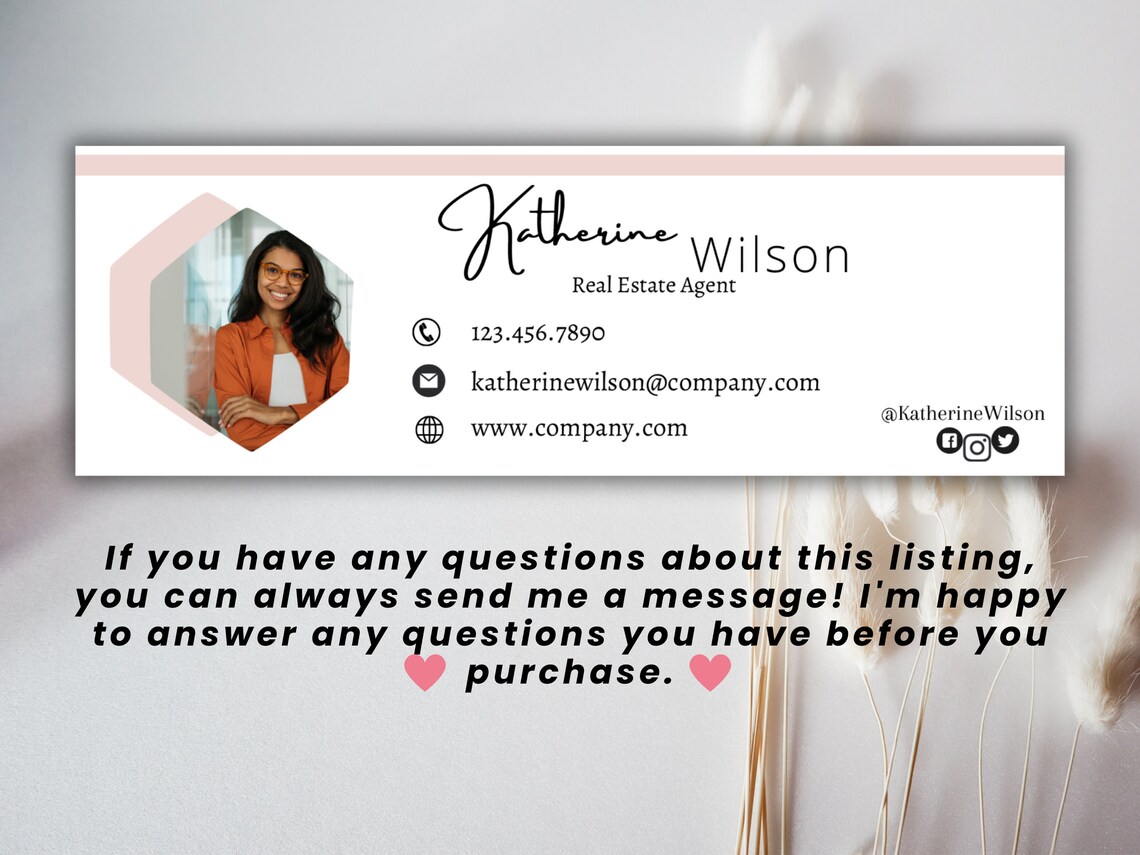 Email Signature, Gmail Email Signature, Modern Email Signature Template ...