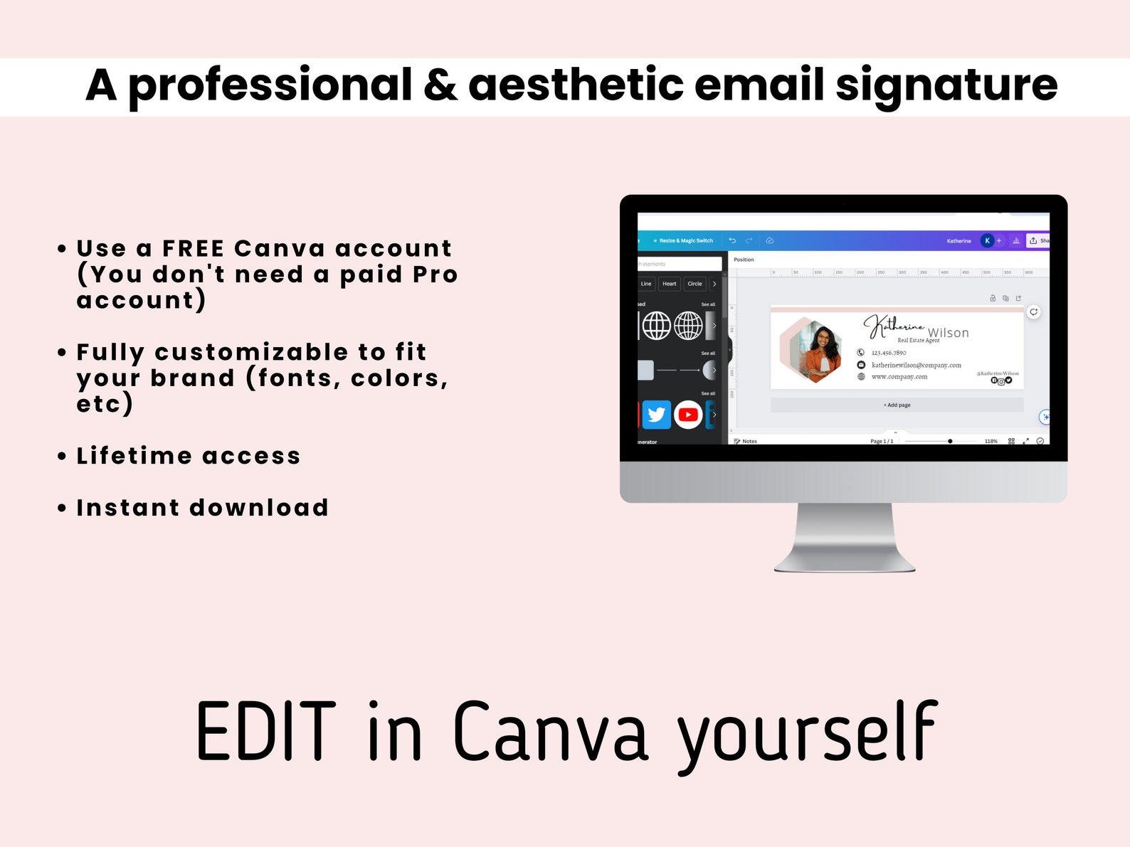 Email Signature, Gmail Email Signature, Modern Email Signature Template ...