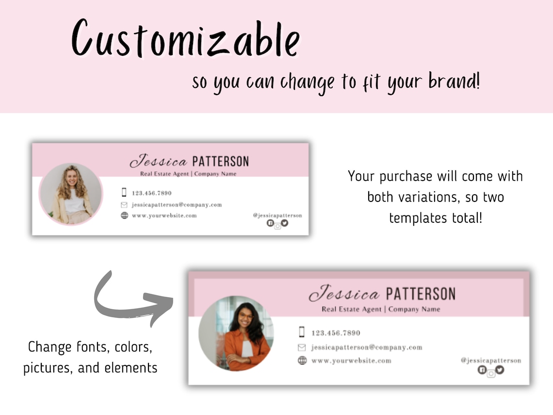 Email Signature, Gmail Email Signature, Modern Email Signature Template ...