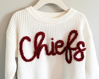 Chiefs Sweater | Super Bowl Sweater | Kansas City | KC Chiefs | Chiefs Nation | Oversized Sweater | NFL | Kids Chiefs Outfit | Chiefs Shirt
