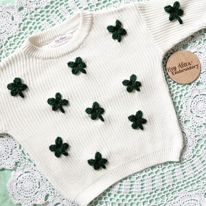 St. Patrick’s Day Sweater | Shamrock Sweater |  St. Patrick’s Day Outfit | Clover Sweater | Embroidered Sweater | Saint Patrick’s Day Outfit
