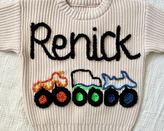 Custom Baby Sweater | Custom Toddler Sweater| Name Sweater | Embroidered Sweater | Birthday Outfit | Baby Announcement | Baby Gift |