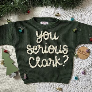 Christmas Vacation Sweater |  Christmas | Oversized Sweater | Holiday Sweater | Embroidered Sweater | Cousin Eddie | Clark Griswold Sweater