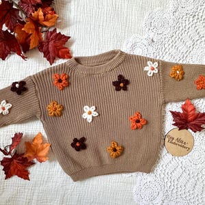 Fall Flower Sweater | Floral | Flower Sweater | Toddler Outfit | Baby Sweater| Toddler Sweater | Baby Sweater | Baby Gift | Autumn | Fall