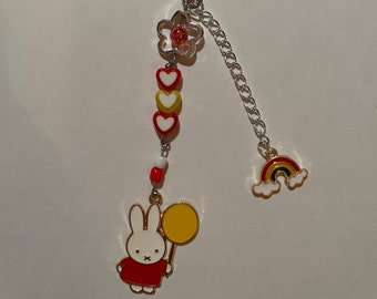 Miffy and rainbow phone charm | strap | keychain | lanyard | y2k