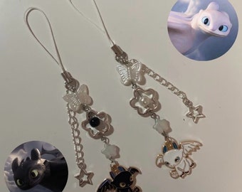 Toothless & Lightfury Phone Charm Set #How to Train Your Dragon