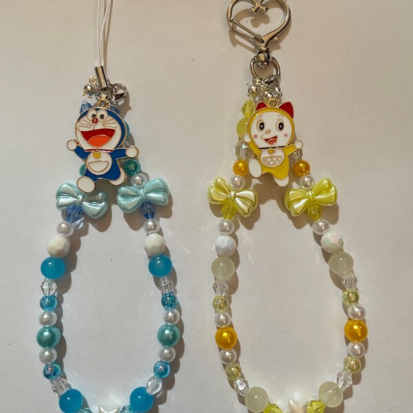 Doraemon Phone Keychain Etsy
