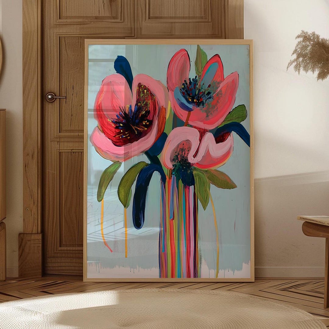 Floral Wall Art Print | Abstract Colorful Flowers (digital Download) - Etsy