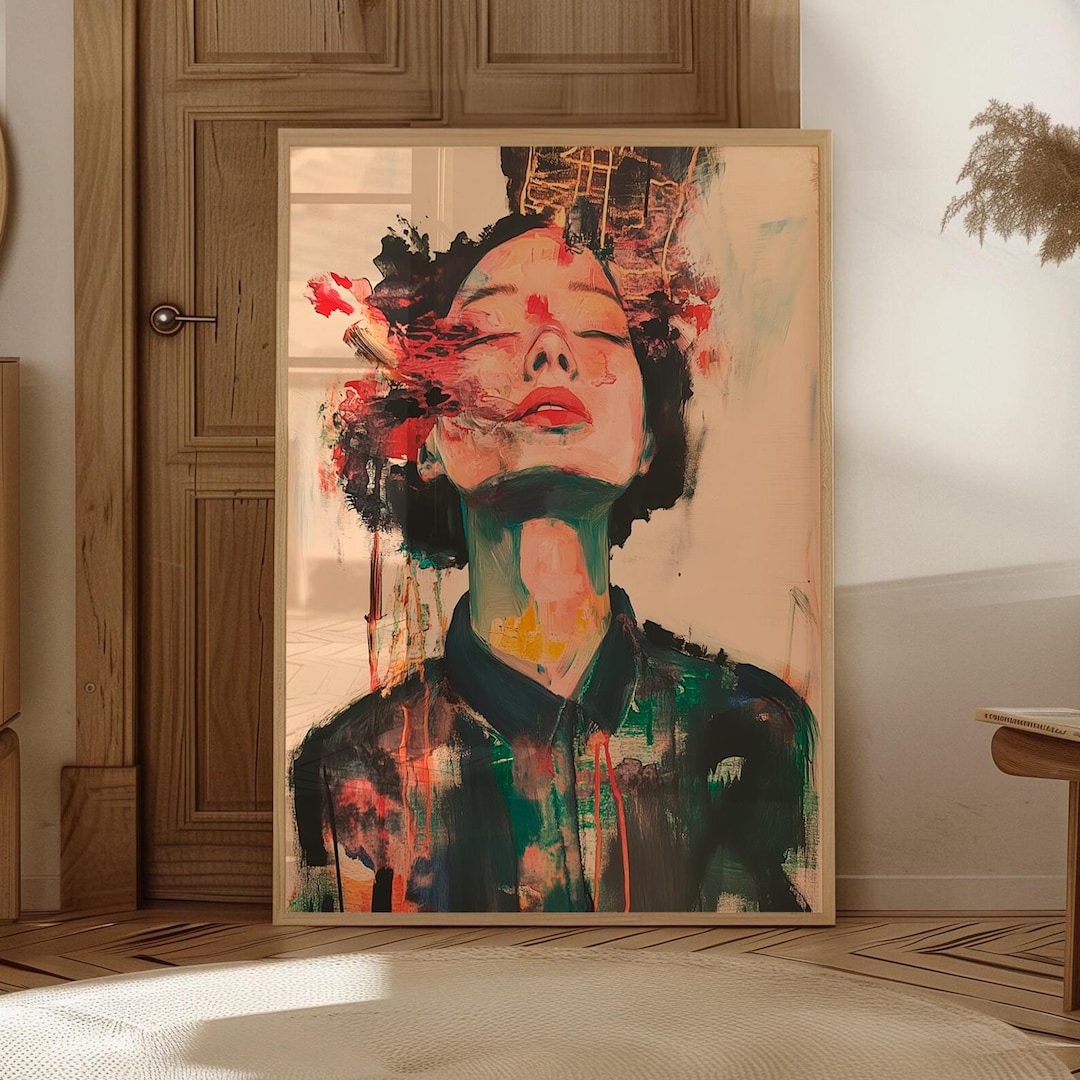 Abstract Woman Portrait Art Print, Trendy Wall Decor (digital Download ...