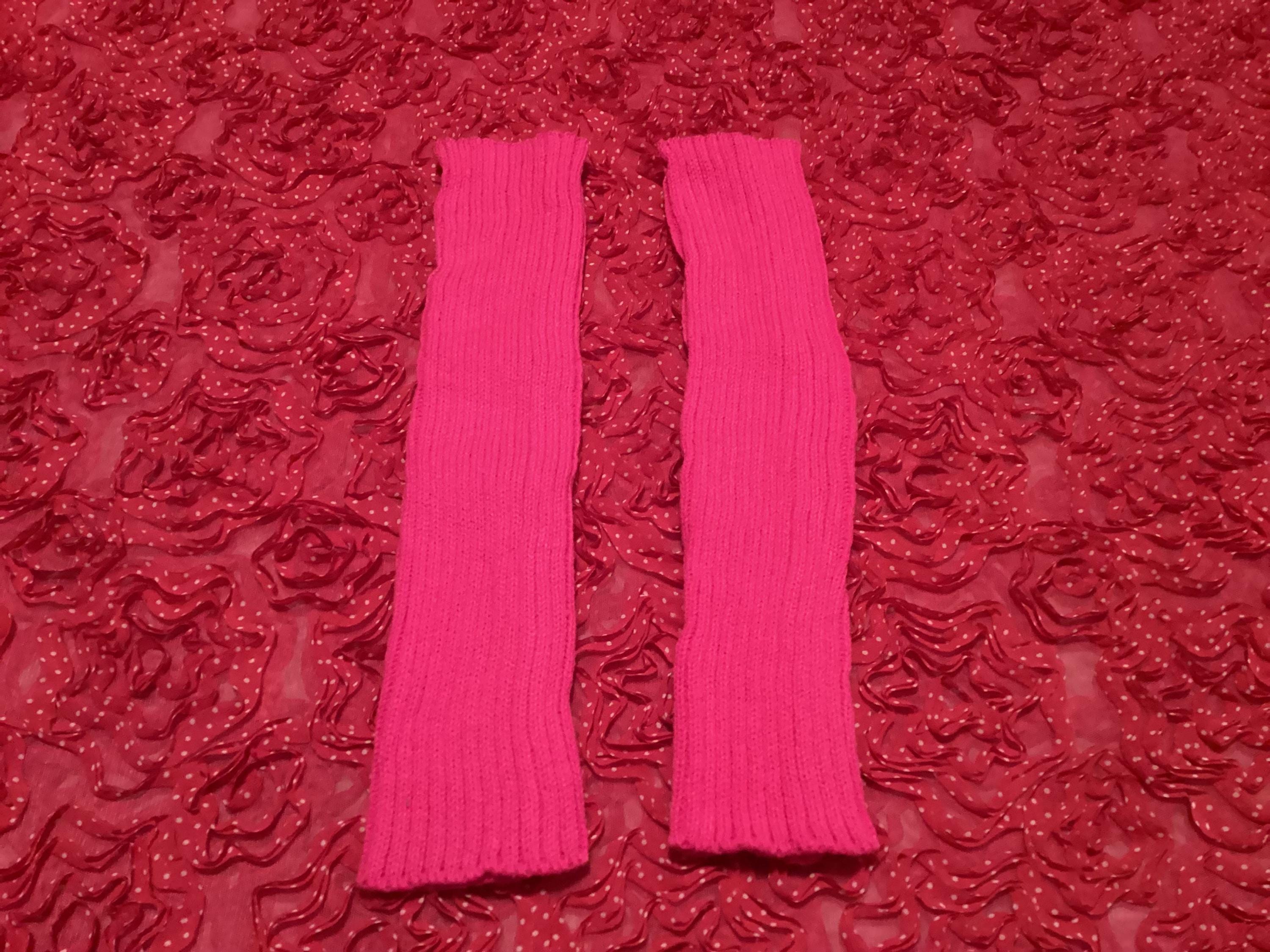 Lace Net Vest Gloves and Headband Adult Neon Pink 80s Costume Set main image 1