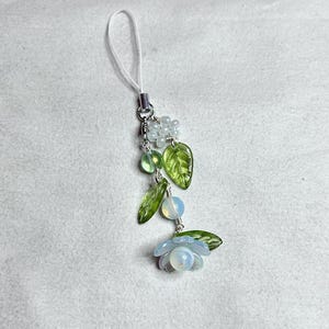 Cute Blue Flower Silver Phone Charm | Plated Wire | Lily Charm | Accessories | Petal | Phone Charm | Flower Charm | Charm | Garden | Cute