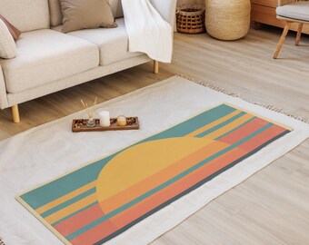 Sunrise Stripe Yoga Mat | Work Out Mat Simple Nautical Stripe Yoga Mat