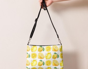Vintage Lemon Crossbody Bag | Retro Fruit Purse Classy Beach Shoulder Bag Cute Summer Handbag Unique Purse
