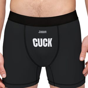 Personalized Cuckold Men&#39;s Boxers, Swinger Lifestyle Gift for Cuck, Funny Adult Novelty Underwear, Husband Anniversary Present, Custom