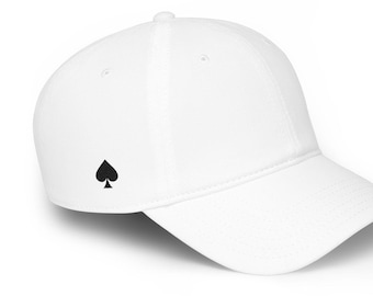Queen of Spades Hat | QOS Embroidered Baseball Cap | Low Profile Spade Cap, Adjustable Cotton Twill Cap
