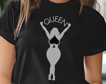 Queen of Spades T-shirt for Hotwife and Swinger Women - Polyamory Lifestyle Tee Express Delivery Available