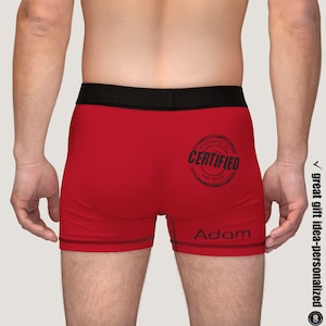 Cuckold Boxers - Property of Her Bull Men&#39;s Underwear - Submissive Kink, Humiliation Gift for Cuck, Kinky Shorts, Personalized Cuck Boxers