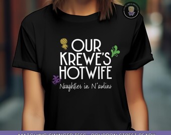 Naughty N'awlins Krewe Swinger Group Tees, Hotwife, Domme, Bull, Unicorn Hunter, Watcher Cuck, Swinger Lifestyle Shirts Black