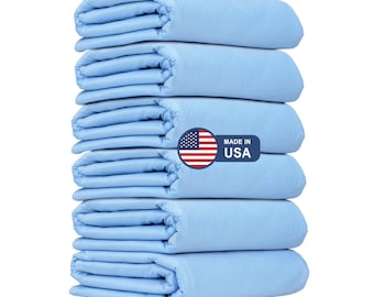 6 Pack - Premium Bed Pads Heavy Duty Reusable Underpads Washable in Blue 34x36 Large