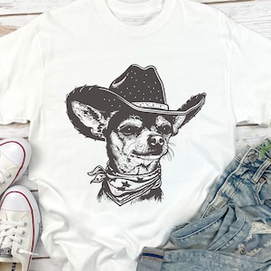 Chihuahua Cowboy Shirt – Western Style Tee for Chihuahua Lovers – Unique Gift Idea