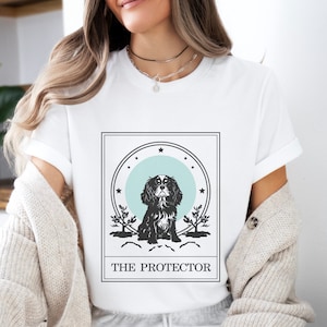 Mystical Cavalier King Charles Spaniel Tarot Tee - Celestial Cavie Dog Shirt - Personalized Spaniel Mom Gift - Perfect Gift for Dog Parents