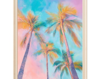 Palme Wandbild Kunstdruck Strandposter Meer Sonnenuntergang Sommerlandschaft Kunstdruck Wanddeko Kunstdruck