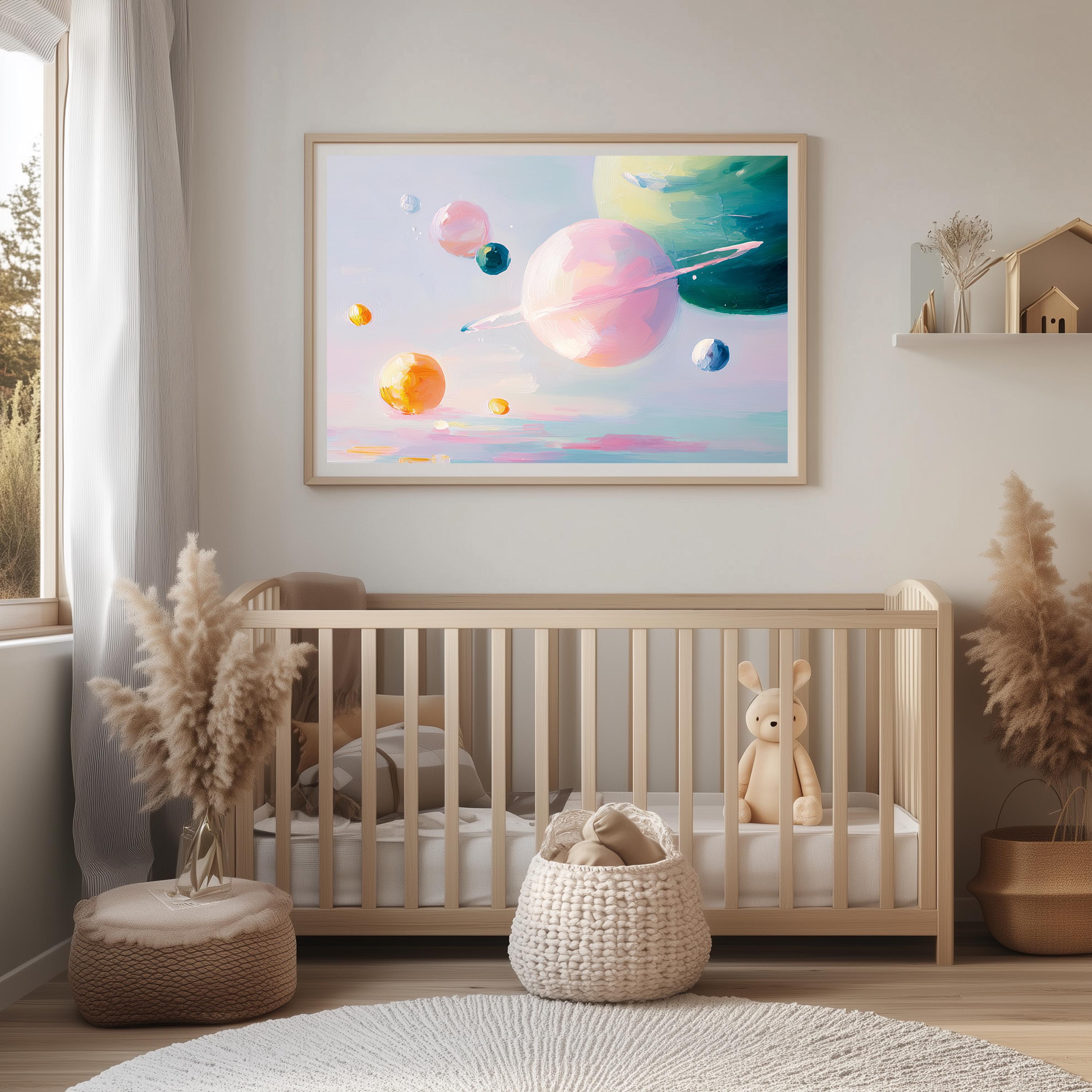 Pastel Planet Art Print Solar System Wall Art Space Nursery Decor Kids ...