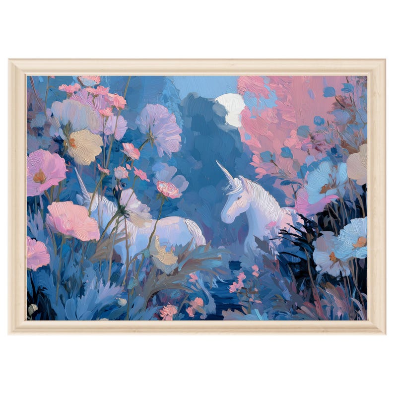 Unicorn Wall Art Nursery Floral Decor Fairytale Girls Room Unicorn ...