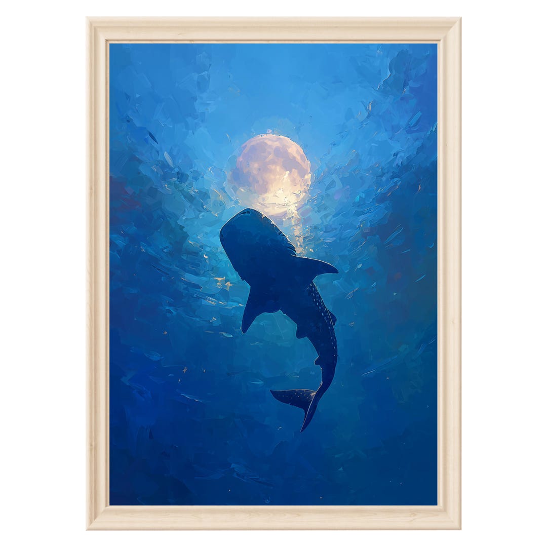 Whale Shark Wall Art Ocean Animal Wall Decor Coastal Beach House Art ...