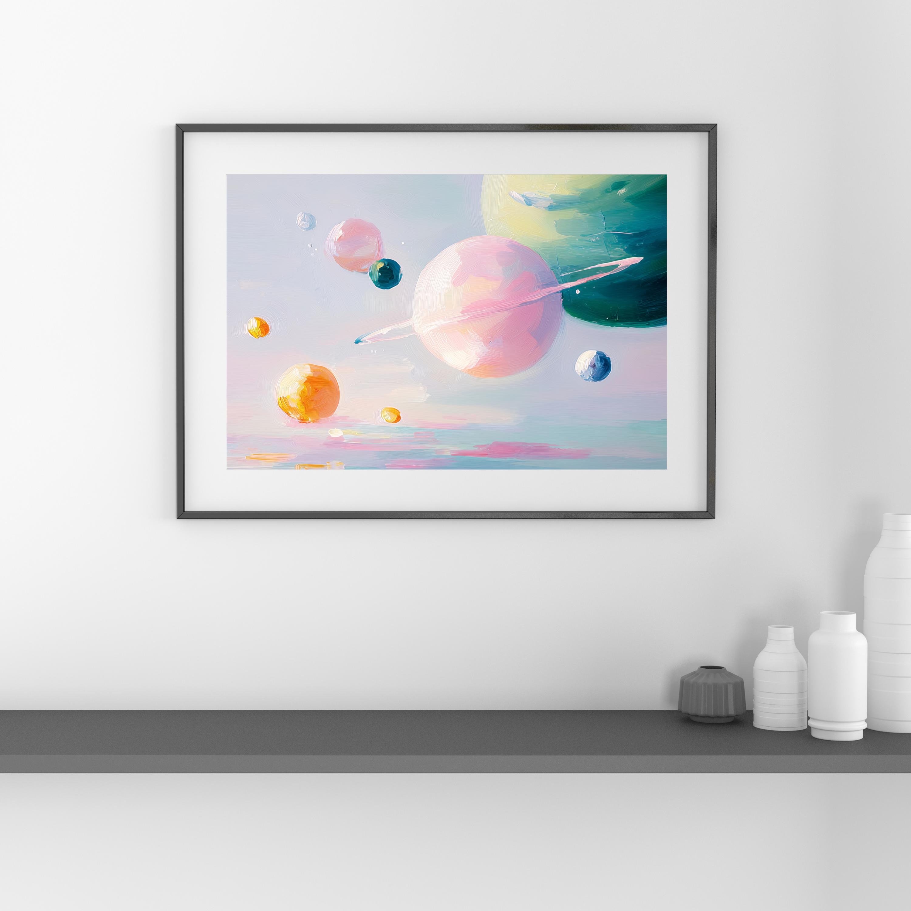 Pastel Planet Art Print Solar System Wall Art Space Nursery Decor Kids ...